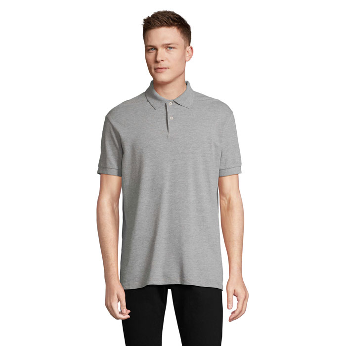 Polo Homme à personnaliser coton PACIFIC Gris Chiné Ii